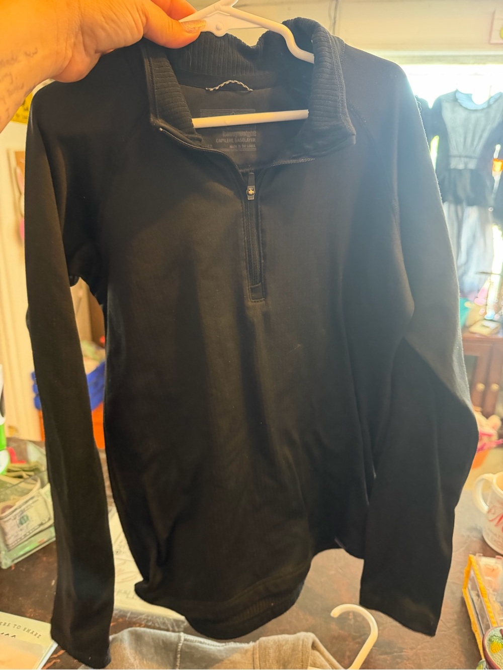 Patagonia Capilene Black Quarter-Zip Baselayer Pullover Size L/12